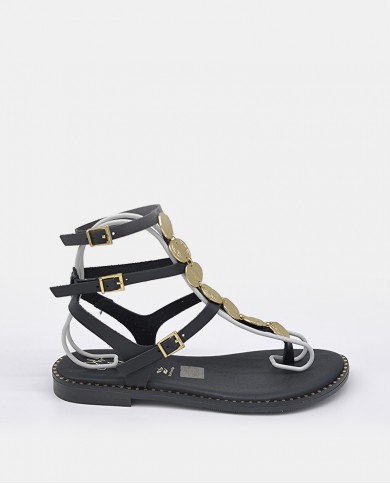 OH! MY SANDALS Sandalia mujer negra tiras 5843