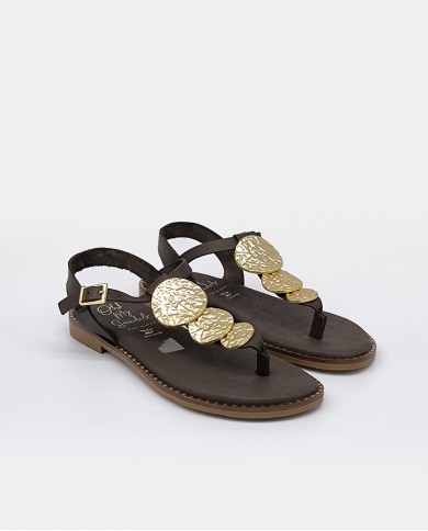 OH! MY SANDALS Sandalia mujer marron beige 5848