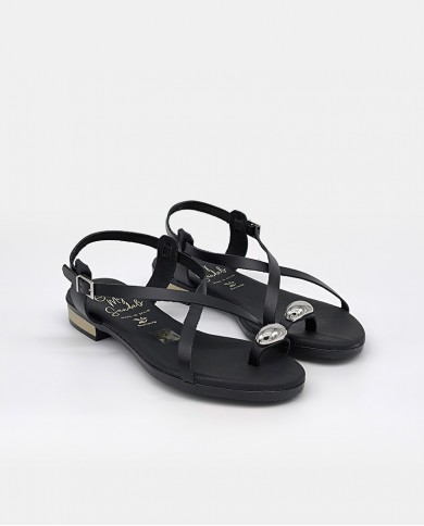 OH! MY SANDALS Sandalia mujer negro o cuero 5863