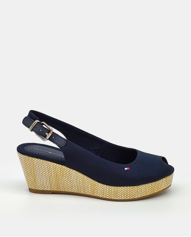 TOMMY HILFIGER Sandalia cuña Iconic Elba Sling Back