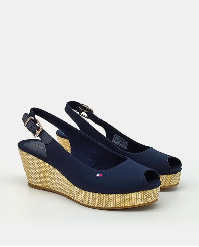 TOMMY HILFIGER Sandalia cuña Iconic Elba Sling Back