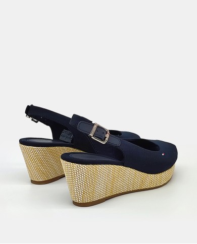 TOMMY HILFIGER Sandalia cuña Iconic Elba Sling Back